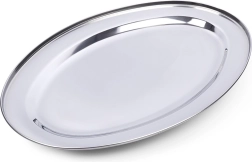 Stainless Steel Oval Serving Tray 44 × 29 cm