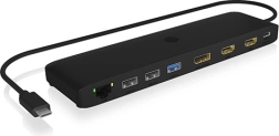 Icy Box USB‑C докинг станция 12в1 с троен видео изход, HDMI, DisplayPort, LAN и USB