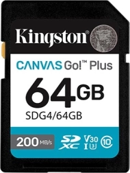 SD карта 64 GB Kingston Canvas Go Plus C10 U3 V30 200/160 MB/s