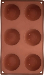 Silicone mold for cakes and pralines – hemisphere 28 × 16.5 × 3 cm, brown