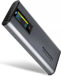 Външен алуминиев корпус AXAGON без винтове USB-A/C 3.2 Gen2 за M.2 NVMe/SATA с LCD дисплей