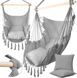 Висящ бразилски стол MalTec светлосив