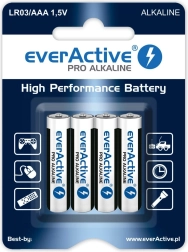 Алкални батерии AAA (LR03) Everactive Pro Alkaline, блистер 4 бр.