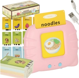 Електронен четец на карти за изучаване на английски, 112 звукови карти, розов