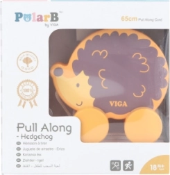 Дървена дърпана играчка таралеж