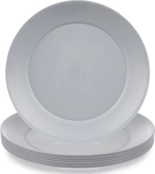 Plastic dessert plates SANDY 20.5 cm, grey, 6 pcs
