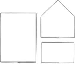 Комплект неръждаеми форми за изрязване на джинджифилова къщичка, 3 бр.