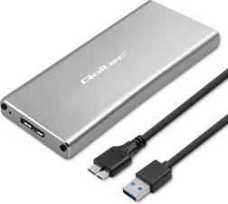 Алуминиев корпус за M.2 SSD SATA NGFF с USB 3.0, 5 Gb/s, 2 TB, сребрист