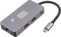 Adapter HUB USB C 7 in 1 HDMI USB SD/TF RJ45