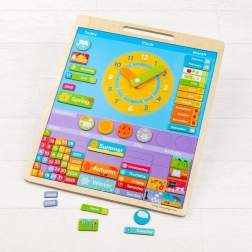 Английски магнитен календар с часовник BIGJIGS TOYS
