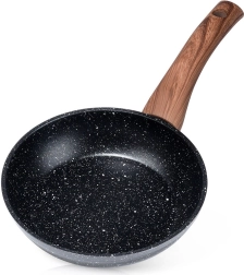 Granite Frying Pan BLACK & WOOD 16 cm