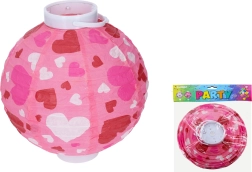 Фенер-сфера 20 см на батерии с мотив сърчица