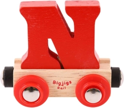Bigjigs Rail вагонче с буквата N за дървена влакова линия