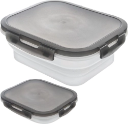 Collapsible silicone food container with lid and seal 1 l