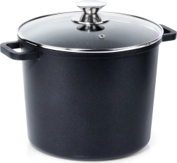 Висока гранитна тенджера със стъклен капак GRANDE 7,6 l