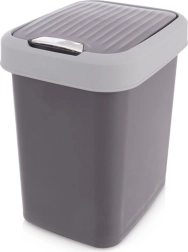Plastic trash bin 12 l grey ORION with flip lid
