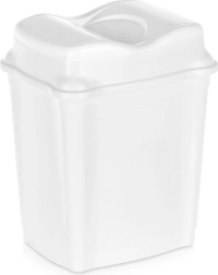 Plastic Trash Can with Swing Lid 9 L White