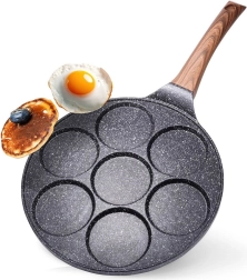 Granite egg pan with 7 holes BLACK&WOOD 26 cm