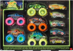 Комплект HOT WHEELS MONSTER TRUCKS 1:64 светещи в тъмното, 10 бр.