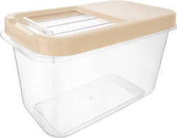 Universal transparent container with sliding lid 10 L – beige