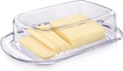 Transparent plastic butter dish with lid 17.5 × 11.5 × 4.5 cm