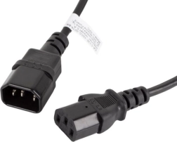 Удължителен захранващ кабел LANBERG IEC C13 – C14, 1,8 m, черен