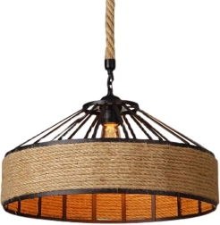 Hanging ceiling light made of jute rope, diameter 50 cm