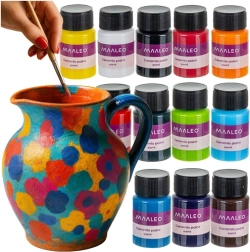 Maaleo комплект бои за стъкло и керамика 12 цвята (12×20 ml)