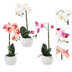 Artificial orchid flower mix 3 colors 42 cm