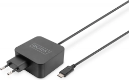 Мрежово зарядно USB‑C PD 3.0 65 W с интегриран кабел 1,2 m, черно