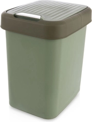Plastic trash bin 12 L green
