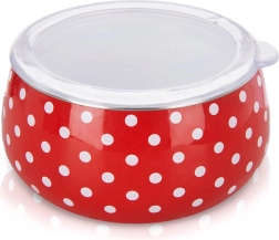 Enamel bowl with lid Tečka 600 ml