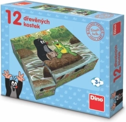 Dino дървени кубчета КРАТЧЕТО и животните 12 бр.