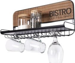Стенен държач за чаши и стъклени чаши Bistro