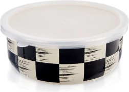 Enamel bowl with lid Checkerboard 17 cm, 1 l