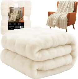 Мек бял плед 160 × 100 см RUHHY