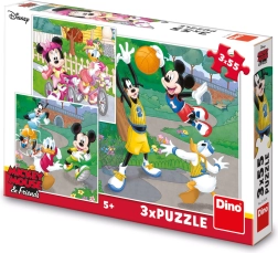 Пъзел MICKEY A MINNIE спортуват 3×55 части
