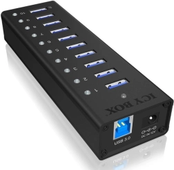 Icy Box активен 10-портов USB 3.0 хъб с алуминиев корпус