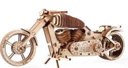 Дървен 3D пъзел мотоциклет UGEARS – механичен модел без лепене