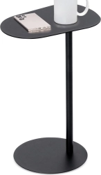 Метална странична помощна масичка, черна, 35 × 25 × 53 cm