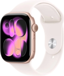Apple Watch Series 11 GPS 42 мм розово-златист алуминий със спортна каишка светлорозова S/M