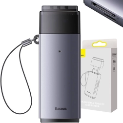 Четец на карти памет USB за SD и TF – Baseus Lite, сив