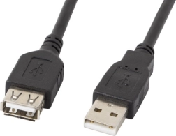 USB 2.0 Extension Cable AM–AF black 5 m