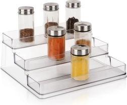 Триярусна прозрачна кухненска етажерка 25,5 × 23,5 × 10,5 см