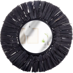 Черно кръгло стеннo огледало Home Styling Collection 32 см