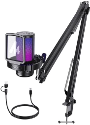 Геймърски USB микрофон Maono DGM20S с рамо и RGB подсветка