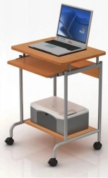 Компактно компютърно бюро с издърпващ рафт за клавиатура, бук