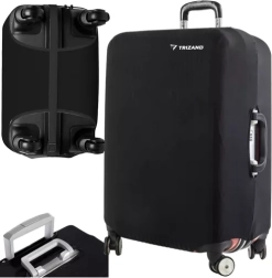 Еластичен предпазен калъф за среден куфар L TRIZAND, черен