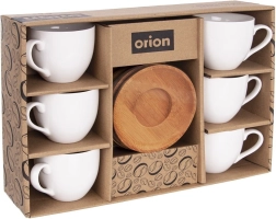 Порцеланови чашки с подложки WHITELINE 100 мл, 6 бр.