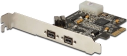 PCIe контролер FireWire 800 с 2× външни и 1× вътрешен порт, low profile